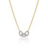 925 Sterling Silver Diamond Puff Link Necklace