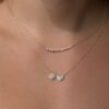 Sterling silver necklace with Premium CZ Diamond pave accents
