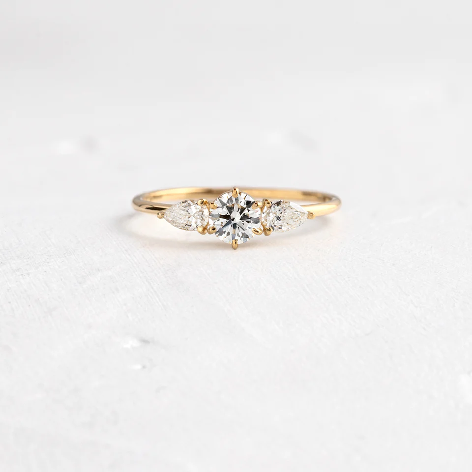 925 Sterling Silver Diamond Ring, 0.31ct. Round Cut Diamond Ring