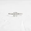 925 Sterling Silver Diamond Ring, 0.7ct. Round Cut Diamond Ring
