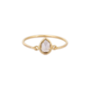 925 sterling silver ring with a pear-shaped diamond style centre stone