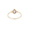 Elegant ring with pave setting and a refined pear-shaped stone detail