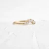 Diamond ring with polished gold-plated finish