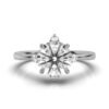 925 Sterling Silver ring with brilliant centre stone and halo accents