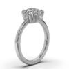 Gold-plated sterling silver ring with polished finish and halo detail