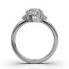925 Sterling Silver diamond ring with 2 ct stone and 0.12 ct side stones