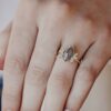 925 sterling silver ring with a premium CZ diamond centre