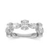 Sterling silver ring with marquise and oval-cut stone arrangement