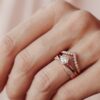 Round CZ diamond ring in a 4-prong setting