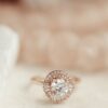 Round brilliant ring with thick gold plating and polished finish