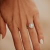 Sterling silver ring showcasing a clean round brilliant profile