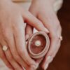 Round brilliant ring with premium CZ diamond and plated metal