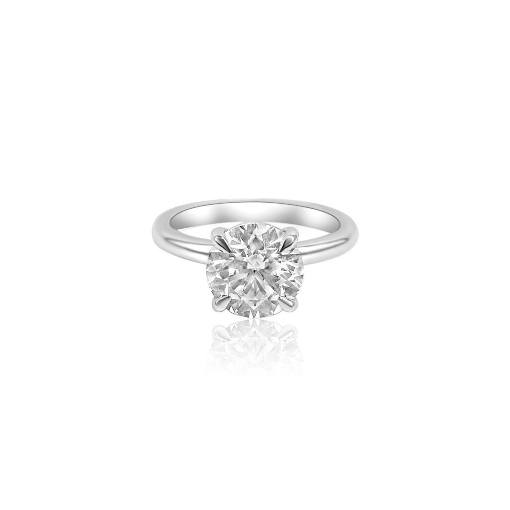925 Sterling Silver Diamond Round Cut Ring