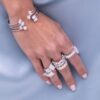 925 Sterling Silver Diamond Round Cut Ring - Image 2