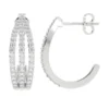 Pave-set premium CZ diamond earrings in a classic round design