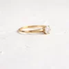 Minimal solitaire engagement ring with oval centre stone design