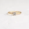 Oval solitaire ring in sterling silver with premium CZ diamond