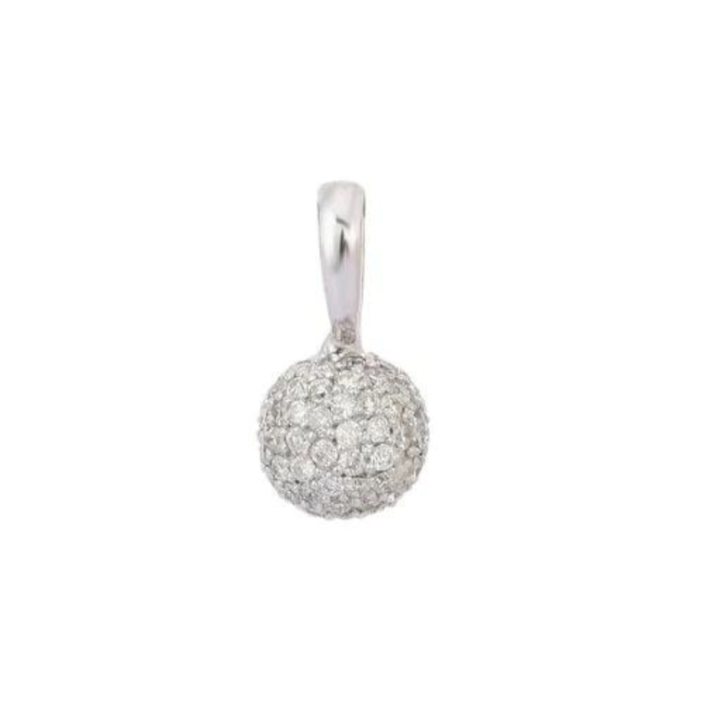 925 Sterling Silver Diamond Round Pendant