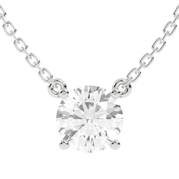925 Sterling Silver Diamond Round Pendant