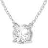 Classic round pendant with solitaire-set CZ diamond
