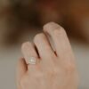 Simple round ring with polished 925 sterling silver detail