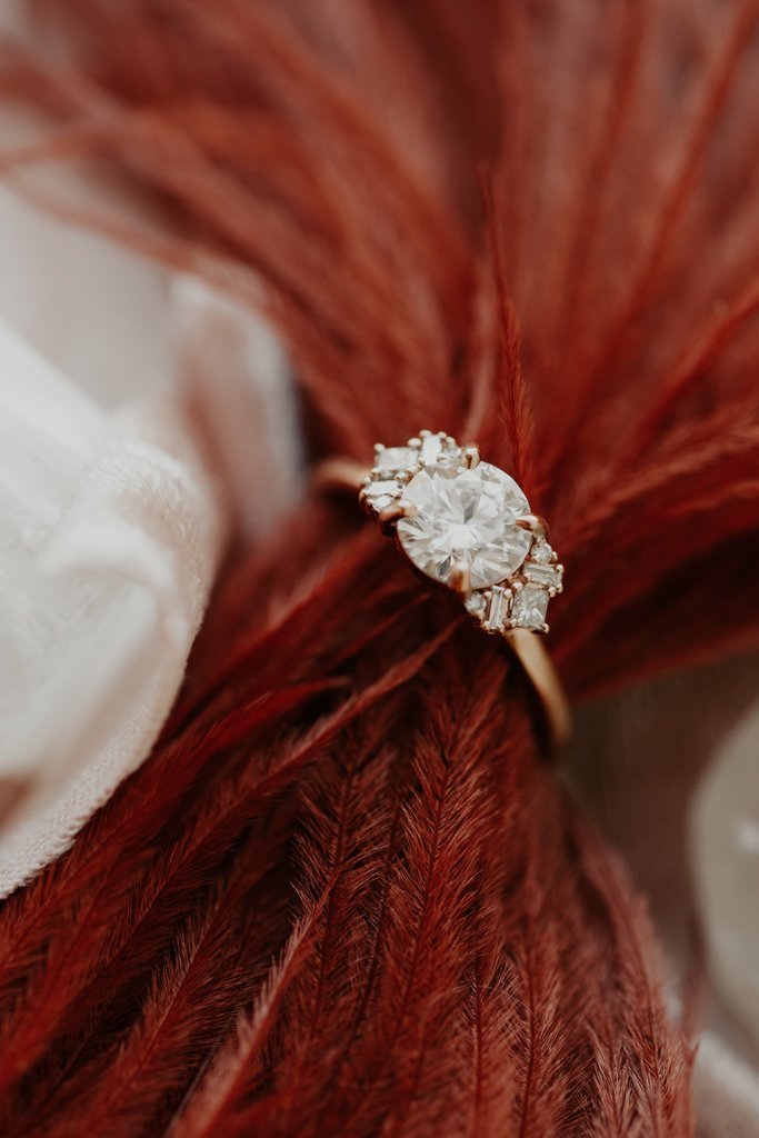 925 Sterling Silver Diamond Round Ring