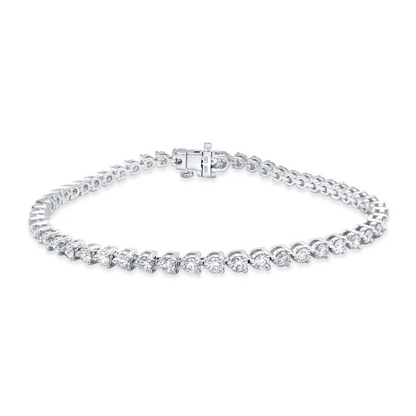 925 Sterling Silver Diamond Round Tennis Bracelet