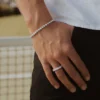 925 Sterling Silver Diamond Round Tennis Bracelet - Image 3