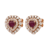 925 Sterling Silver Diamond Ruby Heart Earrings - Image 3