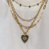 925 Sterling Silver Diamond Sapphire Evil Eye Heart Pendant - Image 2