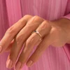 925 Sterling Silver Toi et Moi ring with east-west stone layout
