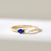 Toi et Moi ring featuring Premium CZ Sapphire and CZ Diamond accents