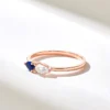 Elegant ring pairing Premium CZ Sapphire with Premium CZ Diamond sparkle