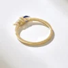Slim 925 Sterling Silver Toi et Moi ring with pavé setting