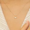 925 Sterling Silver  Diamond Saturn Pendant Necklace - Image 5