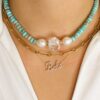Diamond script name necklace with premium CZ detailing