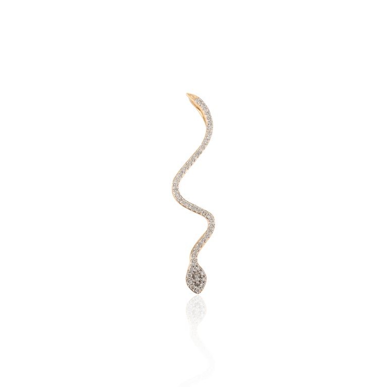 925 Sterling Silver Diamond Serpent Snake