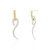 925 Sterling Silver Diamond Serpentine Earrings - Image 6