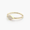 Gold-plated sterling silver ring featuring a refined diamond shape design