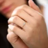 Slim ring with a clean diamond shape and subtle sparkle