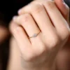 Diamond shape ring with a polished gold-plated sterling silver finish
