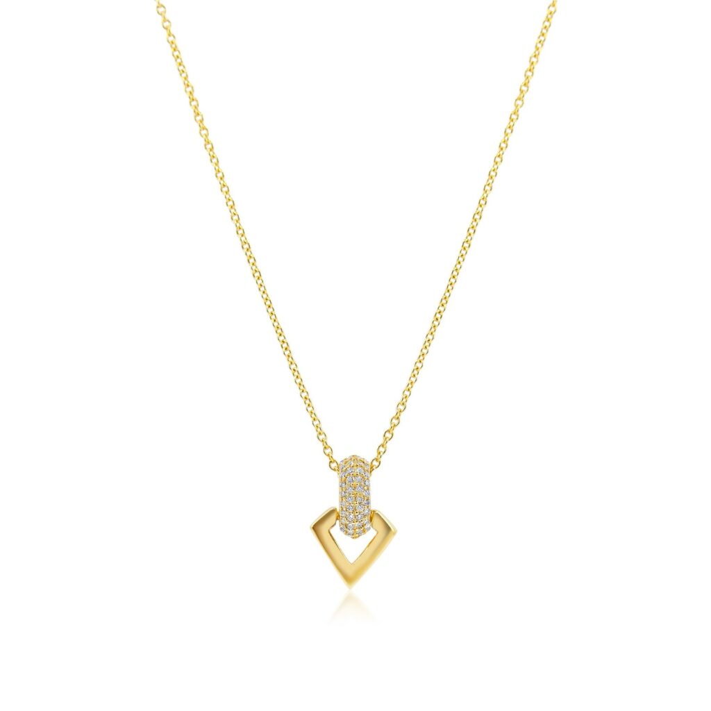 925 Sterling Silver Diamond Shaped Necklace