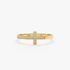 925 Sterling Silver Diamond Sideways Cross Ring