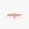 925 Sterling Silver Diamond Sideways Cross Ring - Image 5