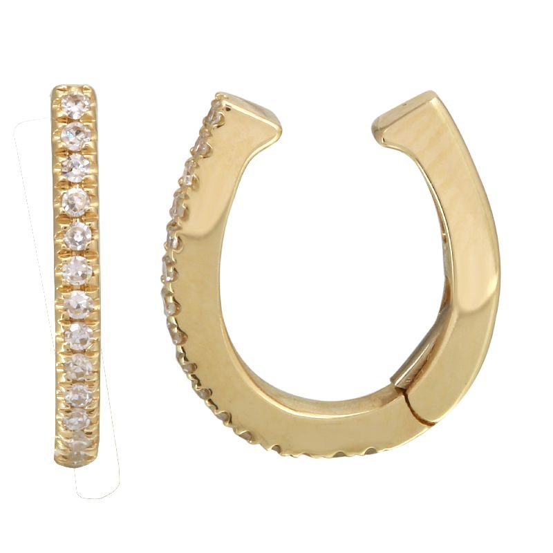 925 Sterling Silver Diamond Single Row Ear Cuff