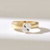 Bold oval sterling silver ring with a solitaire CZ diamond