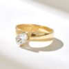 Sterling silver engagement ring with a substantial oval silhouette