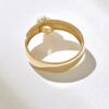 Anniversary ring in thick gold-plated sterling silver with CZ stone