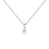 Sterling silver solitaire pendant necklace with a single CZ stone