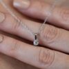 925 sterling silver pendant necklace with prong-set Premium CZ diamond